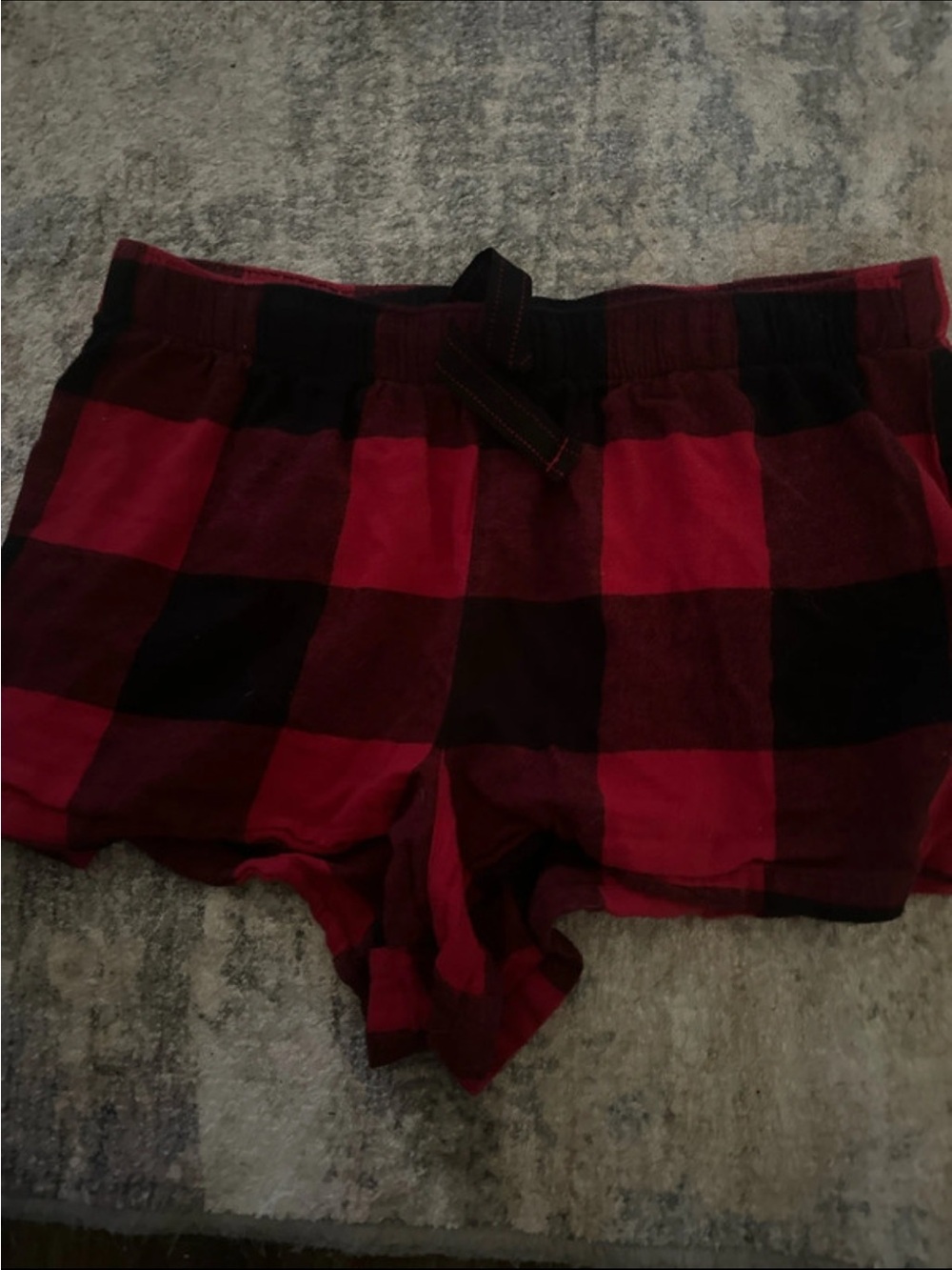 Old Navy Red and Black Plaid Athletic Shorts